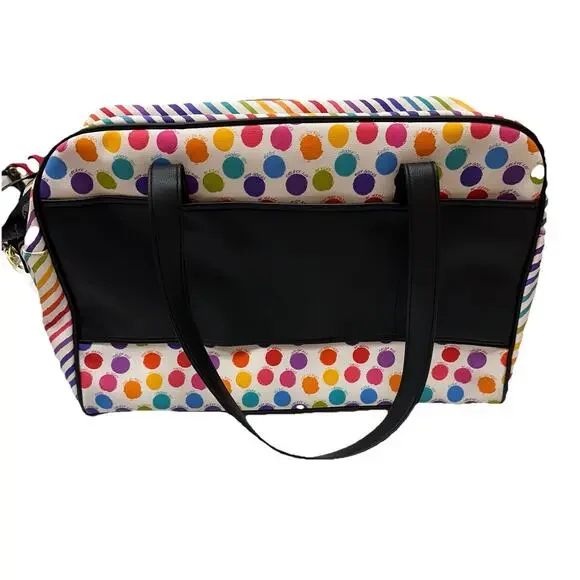 NWOT BETSEY JOHNSON Polka Dot Weekender W/Small Purse Travel Luggage Duffel - Picture 4 of 13